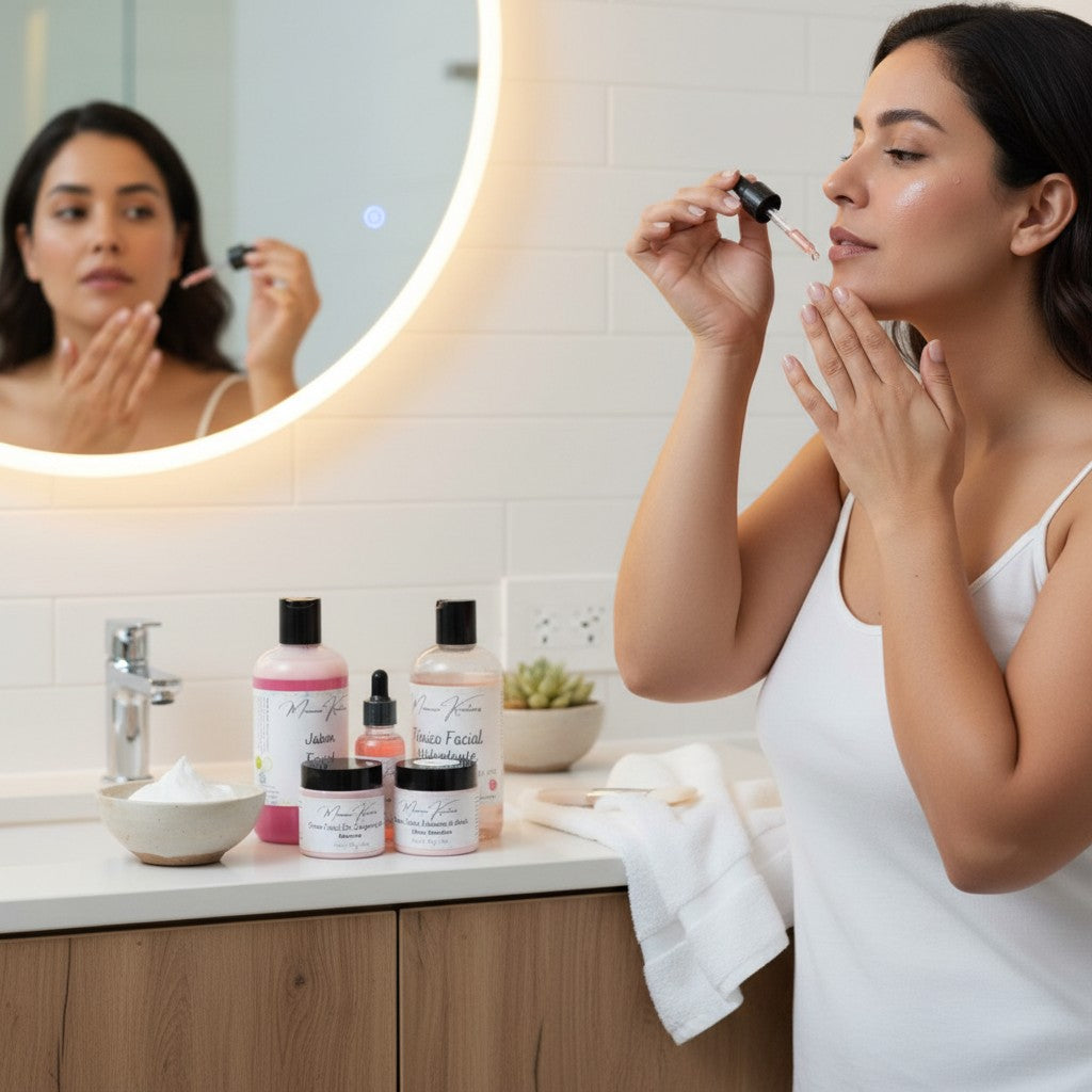 Monimar Kreations Ageless Skincare Bundle with cleanser, toner, serum, day and night creams for mature skin.