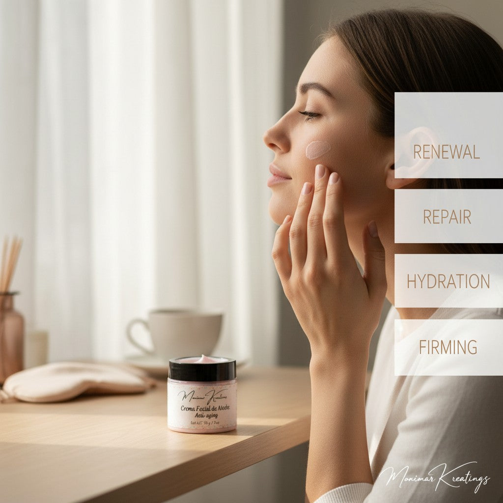 Monimar Kreations Anti-Aging Night Cream in a jar, pink cream, 2 oz.