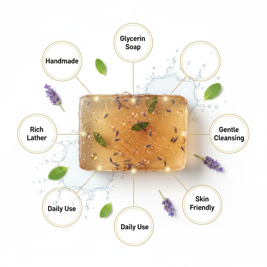 monimarkreations purple Oceanside Bloom Bar and orange Summer Delight Bar glycerin soap for gentle cleansing.