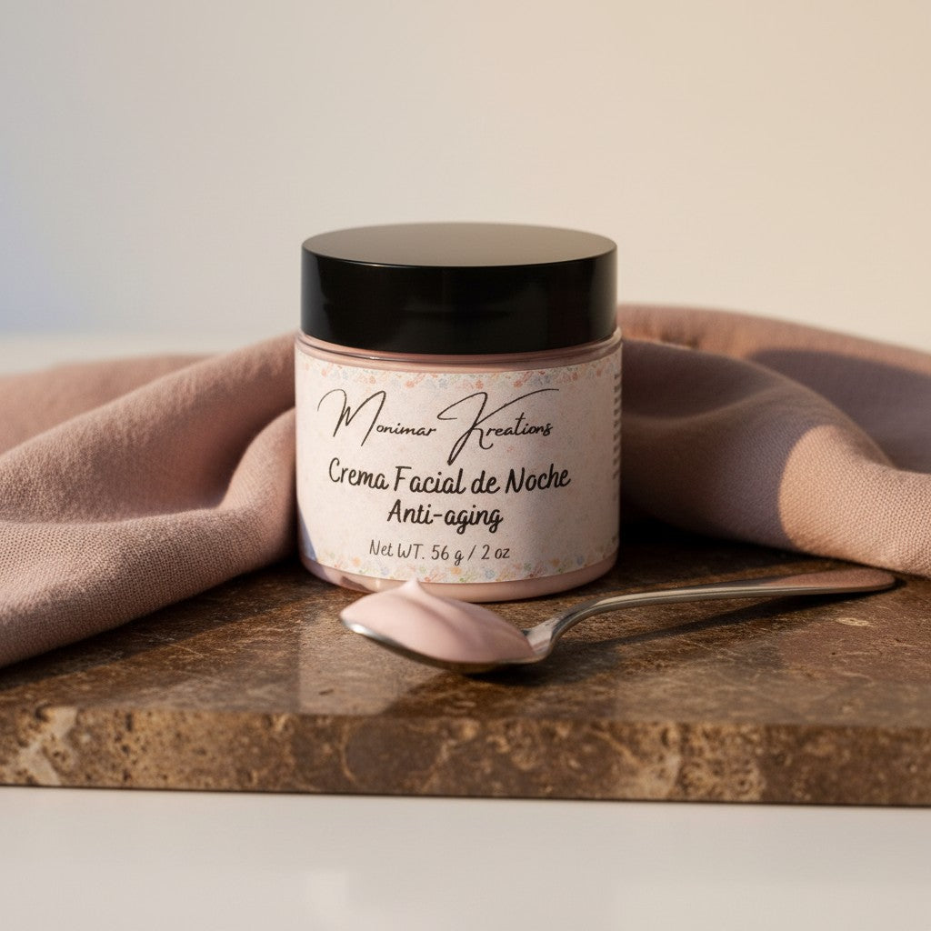 monimarkreations Teen Rest & Renew Night Cream, a lightweight pink facial cream in a jar with a black lid.